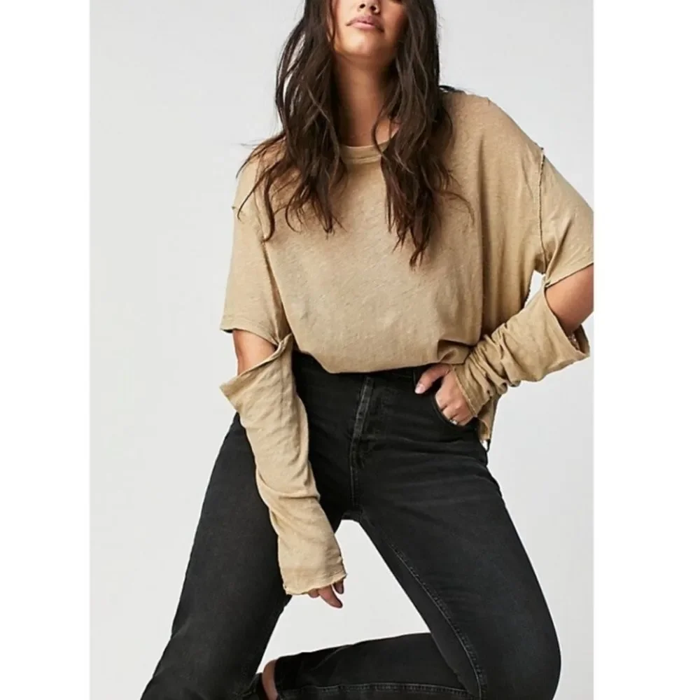 NWT‎ We The Free Jeans Size 25 Free People Black Curvy Siren Low Rise Straight